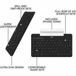 Tastaturen Logitech Keys-To-Go, Tastatur (schwarz, DE-Layout, IOS) -Tablet-Zubehör Verkäufe Logitech Keys To Go Tastatur@@1241408 5
